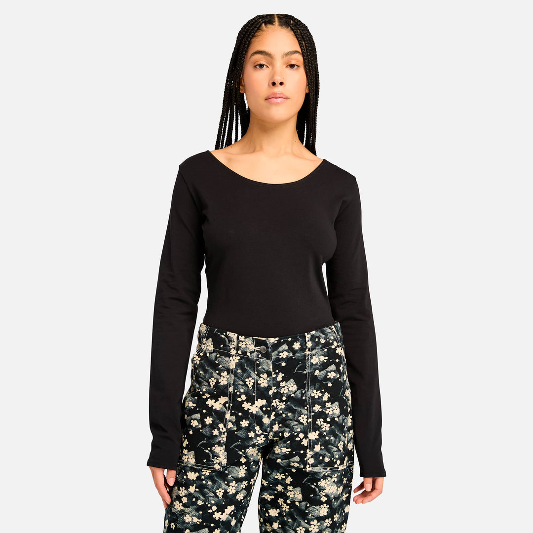 𝐓𝐈𝐌𝐁𝐄𝐑𝐋𝐀𝐍𝐃        Camiseta de manga larga y corte entallado para mujer TIM22