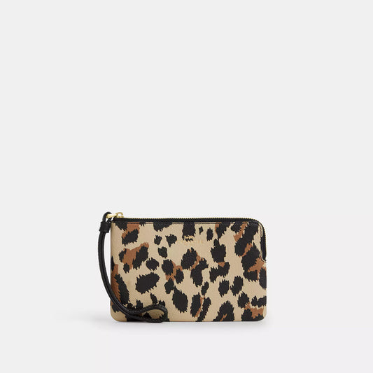 𝐂𝐎𝐀𝐂𝐇                     Bolso de mano con cremallera en las esquinas y estampado de leopardo          CO0010