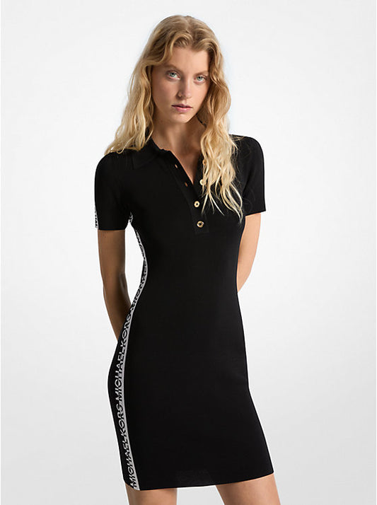 𝐌𝐈𝐂𝐇𝐀𝐄𝐋 𝐊𝐎𝐑𝐒  Vestido tipo polo con cinta con logotipo y punto elástico     MK0082