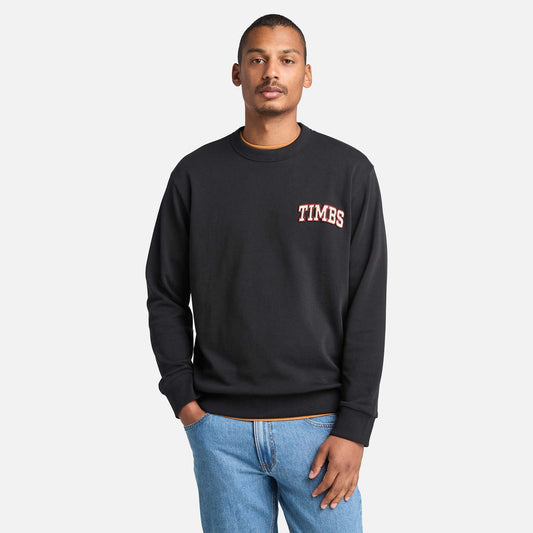 𝐓𝐈𝐌𝐁𝐄𝐑𝐋𝐀𝐍𝐃        Sudadera de cuello redondo con estampado de timbs frontales para hombre  TIM31