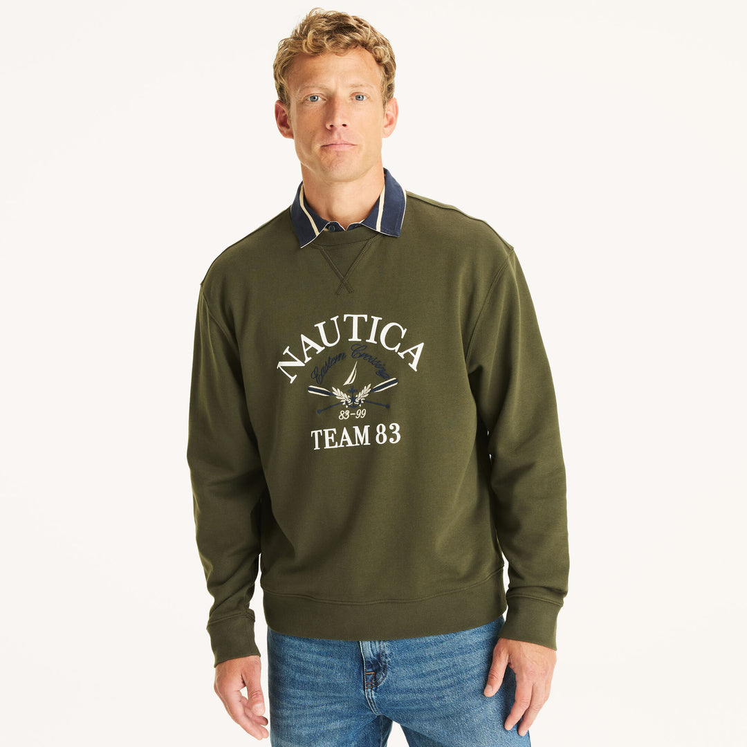 𝐍𝐀𝐔𝐓𝐈𝐂𝐀                          Sudadera de cuello redondo de polar para hombre
MSM23