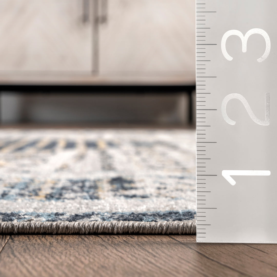 𝐍𝐔𝐋𝐎𝐎𝐌           Alfombra Sarai con diseño de rombos desgastados, lavable a máquina                 NU022