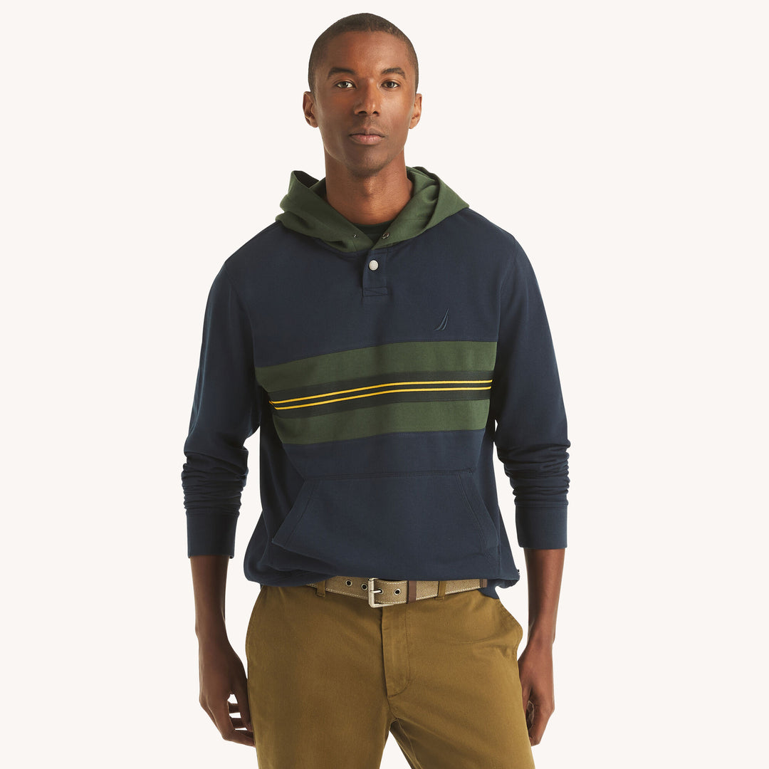 𝐍𝐀𝐔𝐓𝐈𝐂𝐀                               Sudadera con capucha de polar con botones a presión para hombre
MSM29