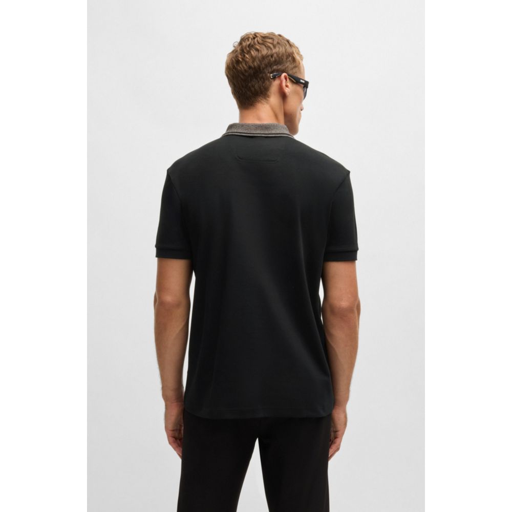 𝐁𝐎𝐒𝐒                                       Polo de corte regular de algodón interlock con detalle de logotipo
MSM59