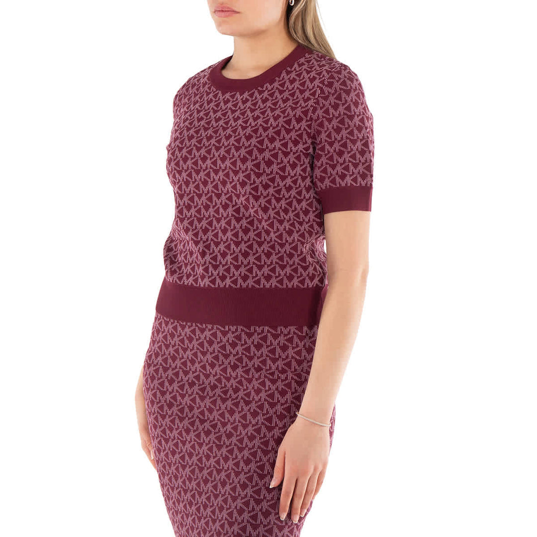 𝐌𝐈𝐂𝐇𝐀𝐄𝐋 𝐊𝐎𝐑𝐒    Suéter de manga corta con logo jacquard, talla pequeña              MK0050