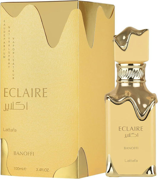𝐋𝐀𝐓𝐓𝐀𝐅𝐀                     Eclaire Banoffi Eau de Parfum Spray fragancia de larga duración para mujeres, 3.4 onzas                      PER13