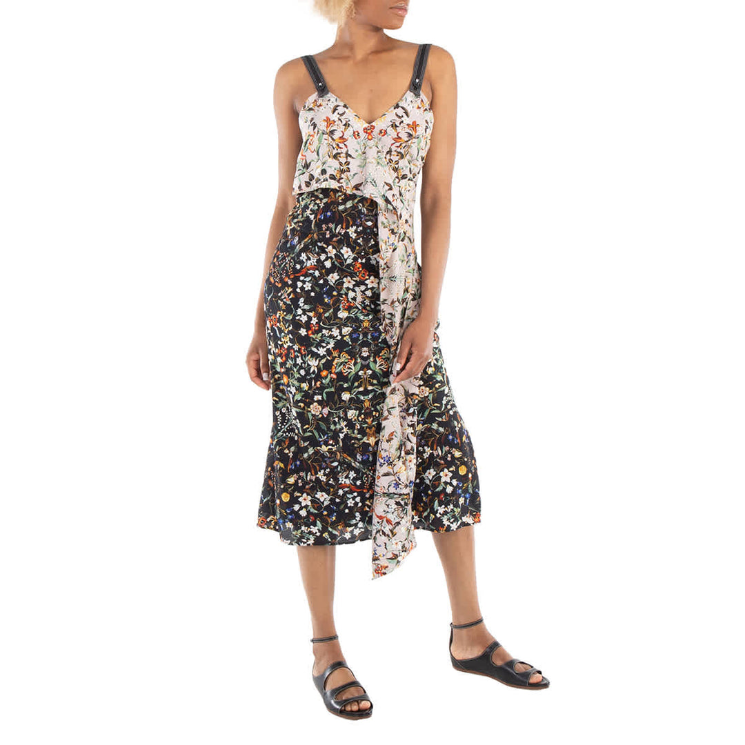 𝐁𝐔𝐑𝐁𝐄𝐑𝐑𝐘 ☑️            Vestido lencero de seda con estampado floral Sloane para mujer