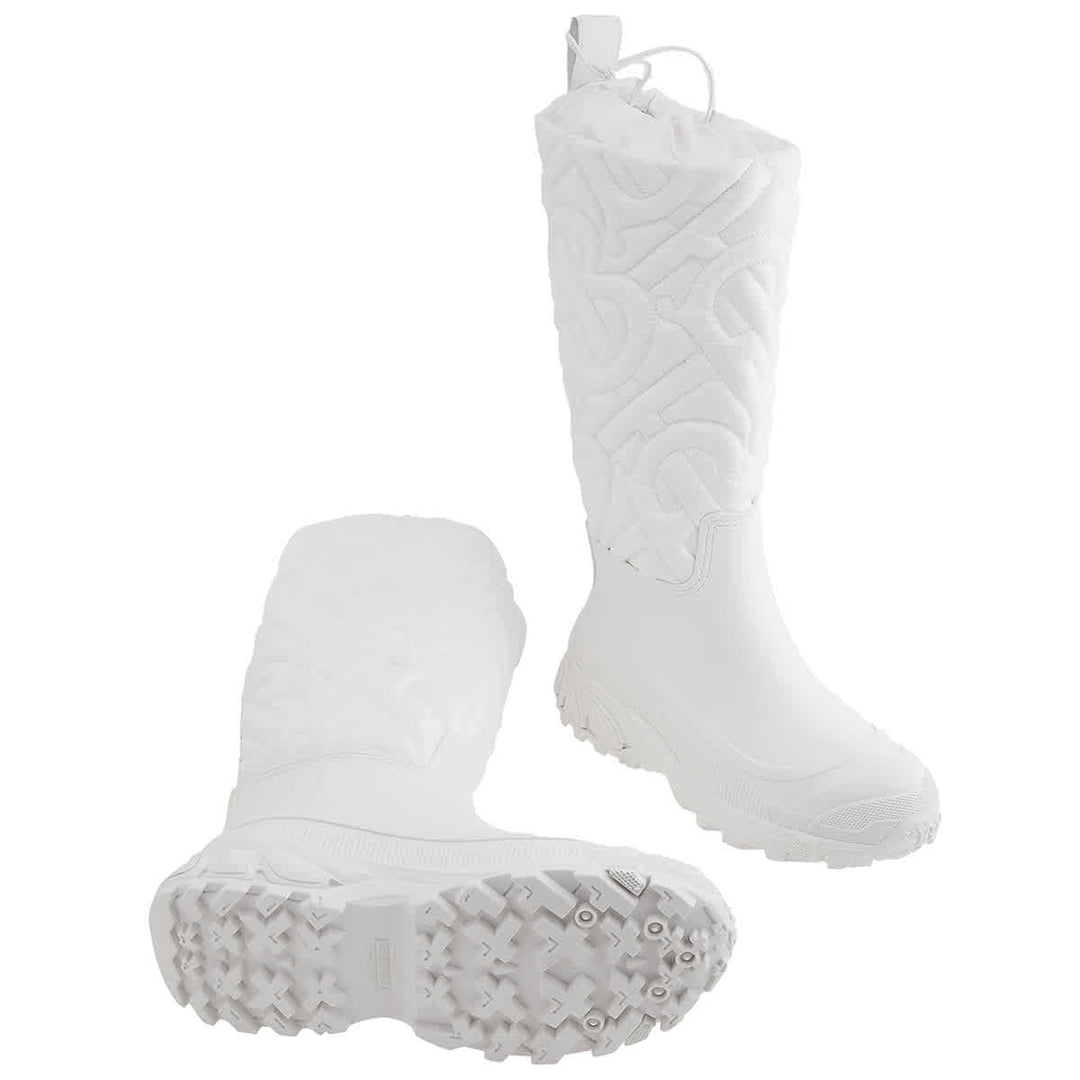𝐁𝐔𝐑𝐁𝐄𝐑𝐑𝐘 ☑️                     Botas de lluvia Rotherfield acolchadas con monograma en blanco óptico