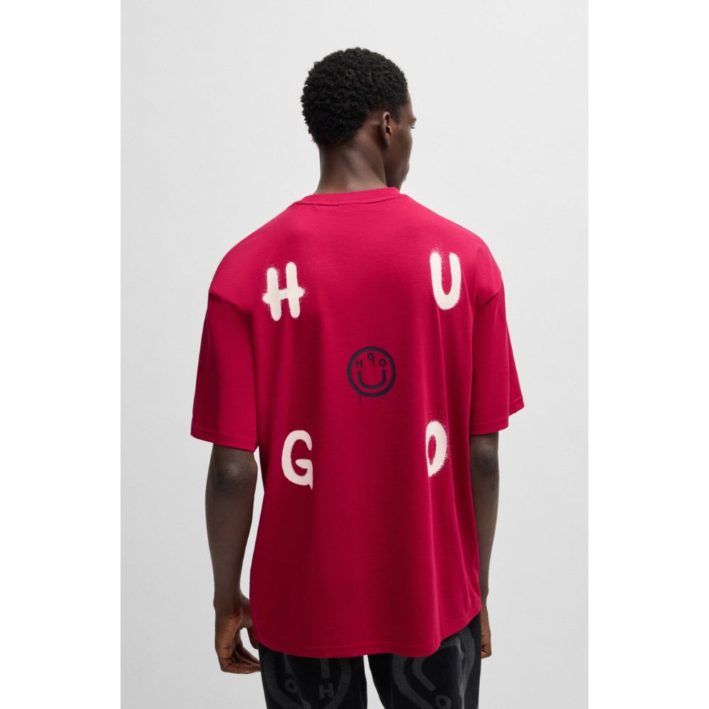 𝐁𝐎𝐒𝐒                                          Camiseta de jersey de algodón con logotipo feliz
MSM71