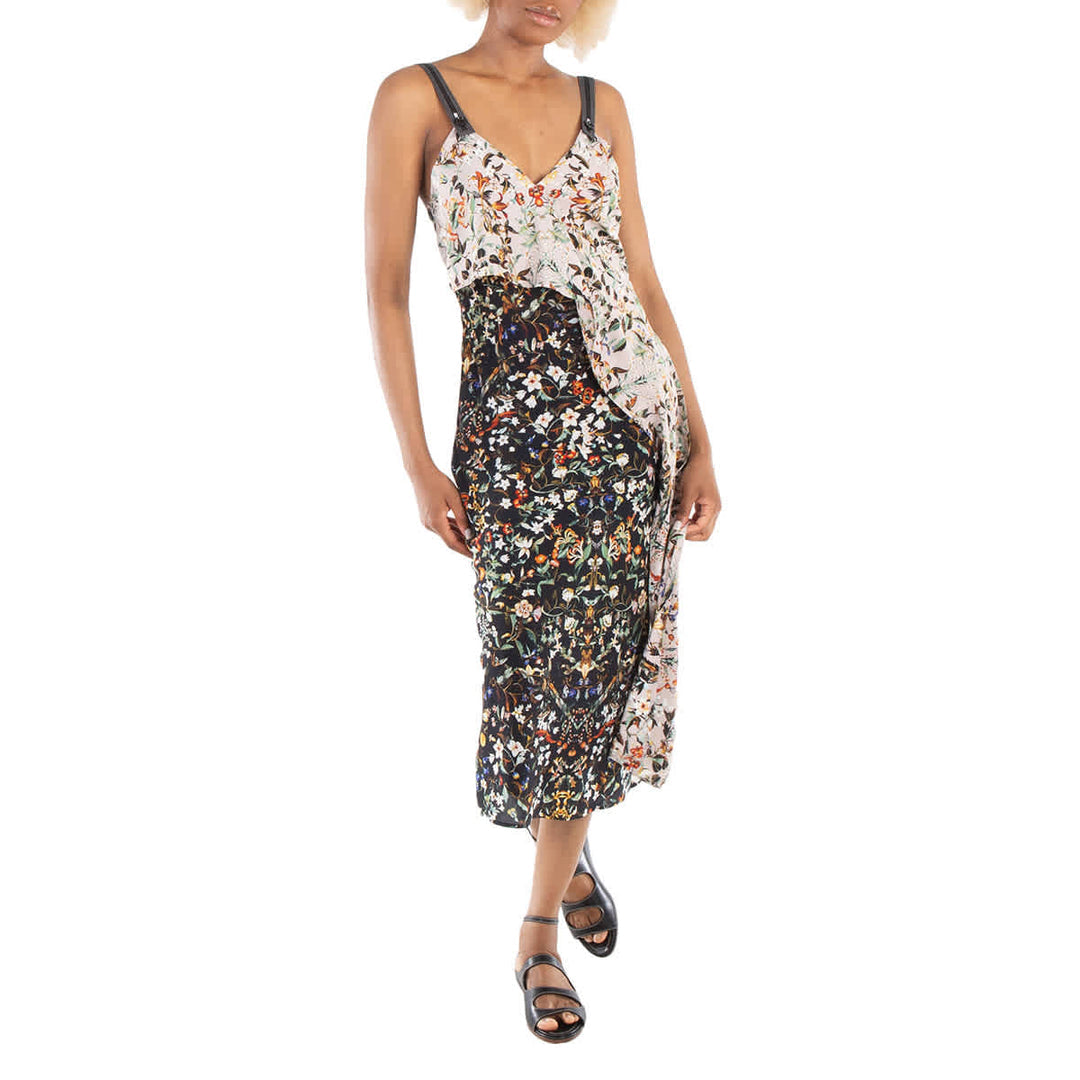 𝐁𝐔𝐑𝐁𝐄𝐑𝐑𝐘 ☑️            Vestido lencero de seda con estampado floral Sloane para mujer