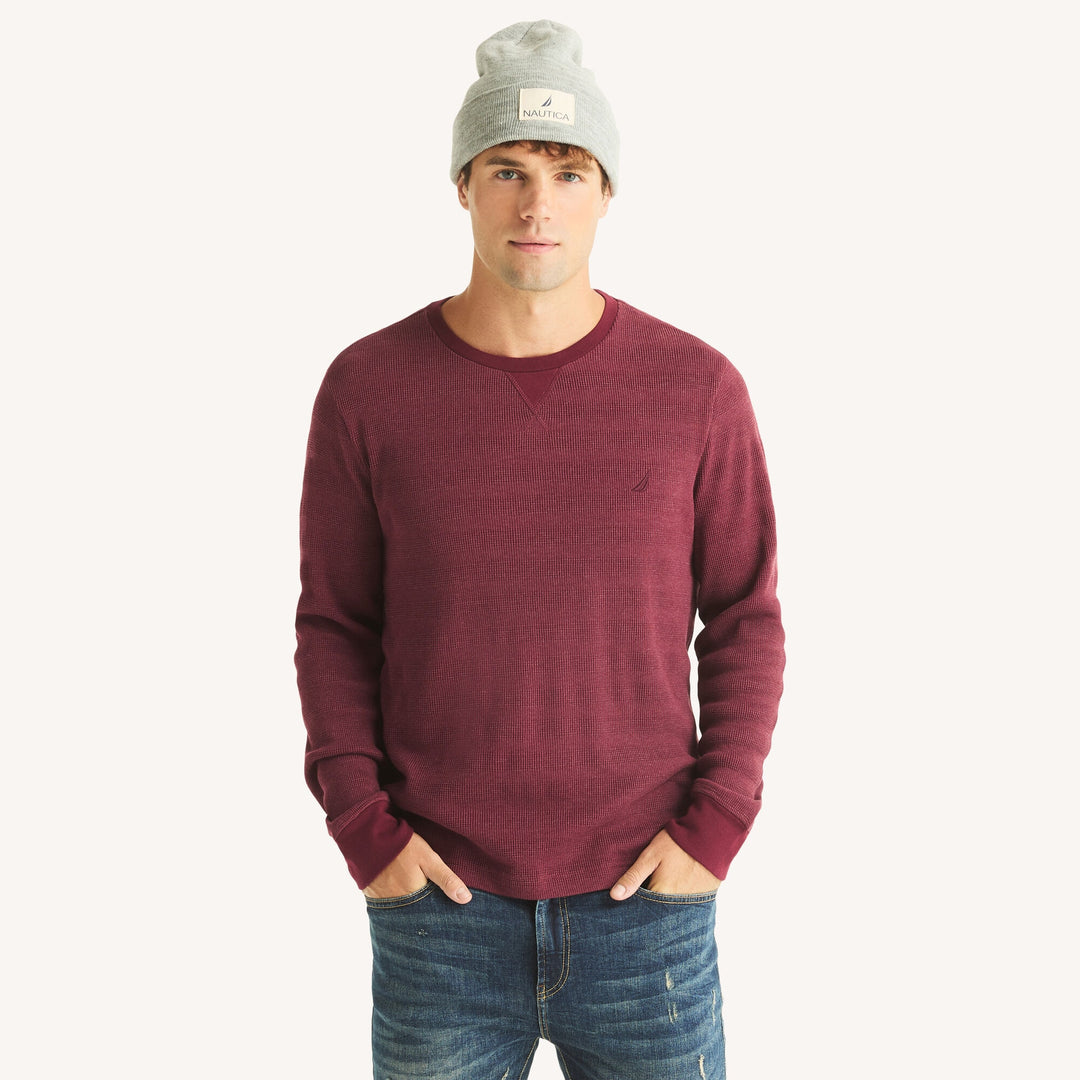 𝐍𝐀𝐔𝐓𝐈𝐂𝐀                         Sudadera de cuello redondo de punto gofre para hombre
MSM28