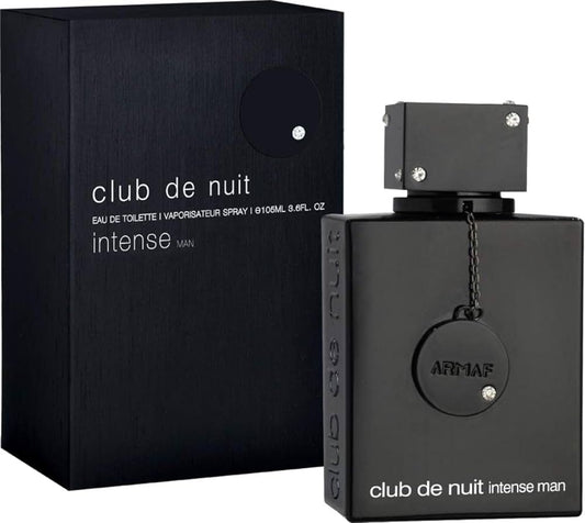 𝐀𝐑𝐌𝐀𝐅                            Club de Nuit Intense Man EDT para hombre, nuevo en caja, negro, 3.6 onzas líquidas                            PER9