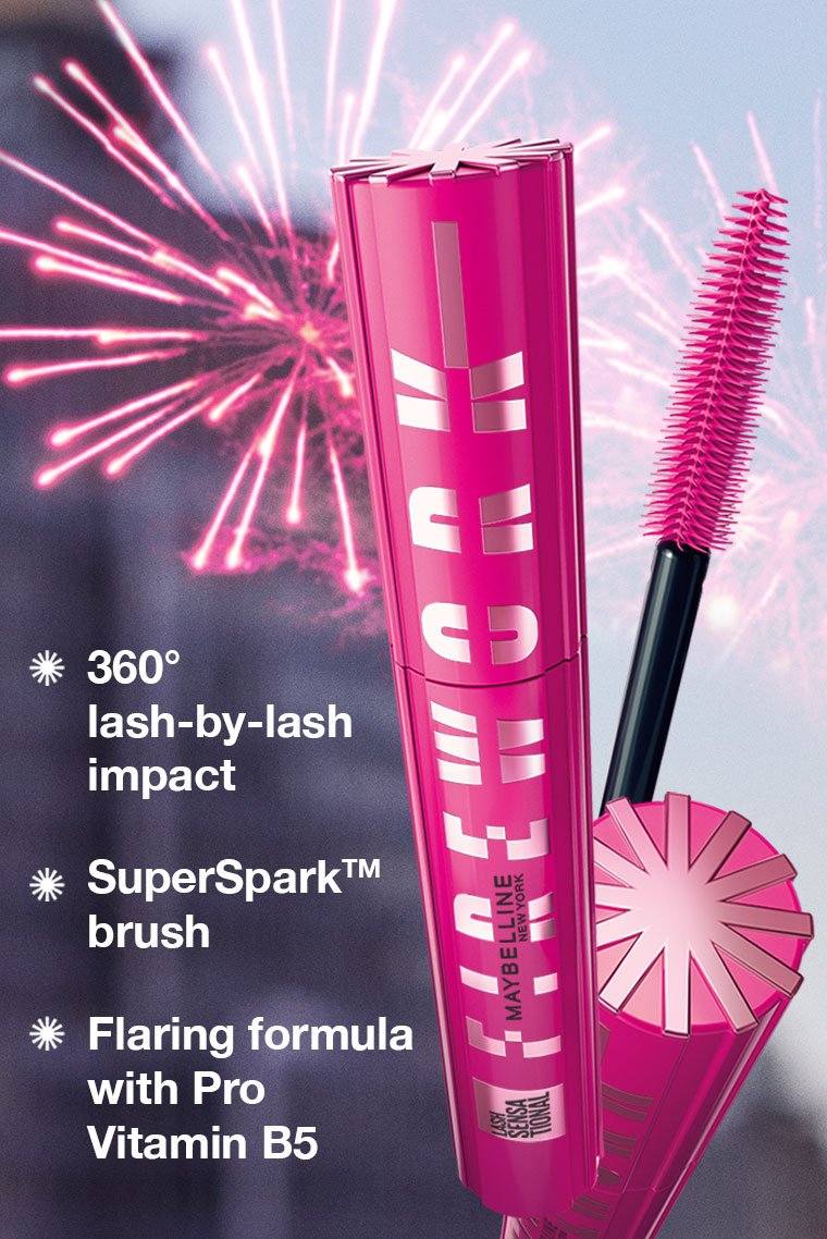 𝐌𝐀𝐘𝐁𝐄𝐋𝐋𝐈𝐍𝐄                            Máscara de pestañas resistente al agua LASH SENSATIONAL Firework                              May13