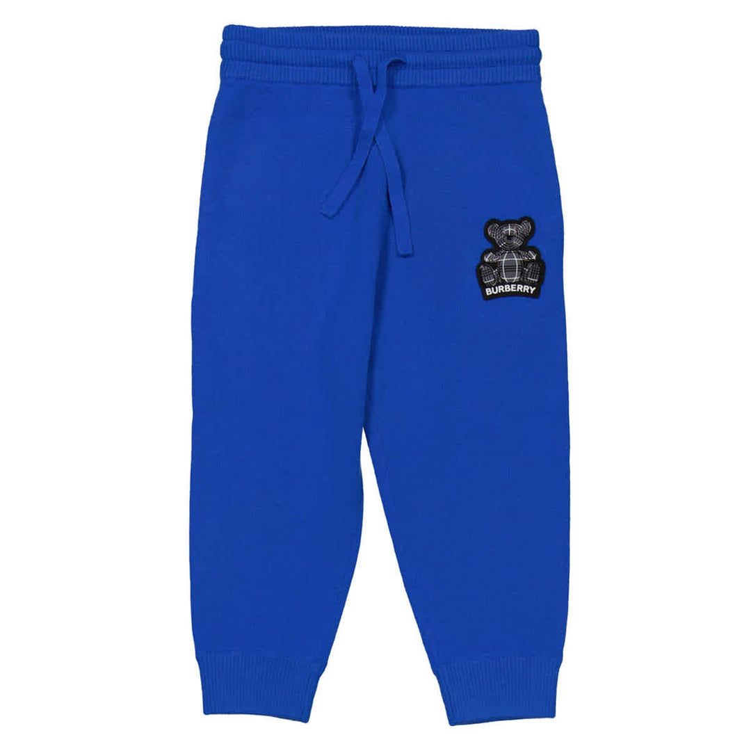 𝐁𝐔𝐑𝐁𝐄𝐑𝐑𝐘 ☑️                Joggers de lona azul con parche de oso Otto para niño