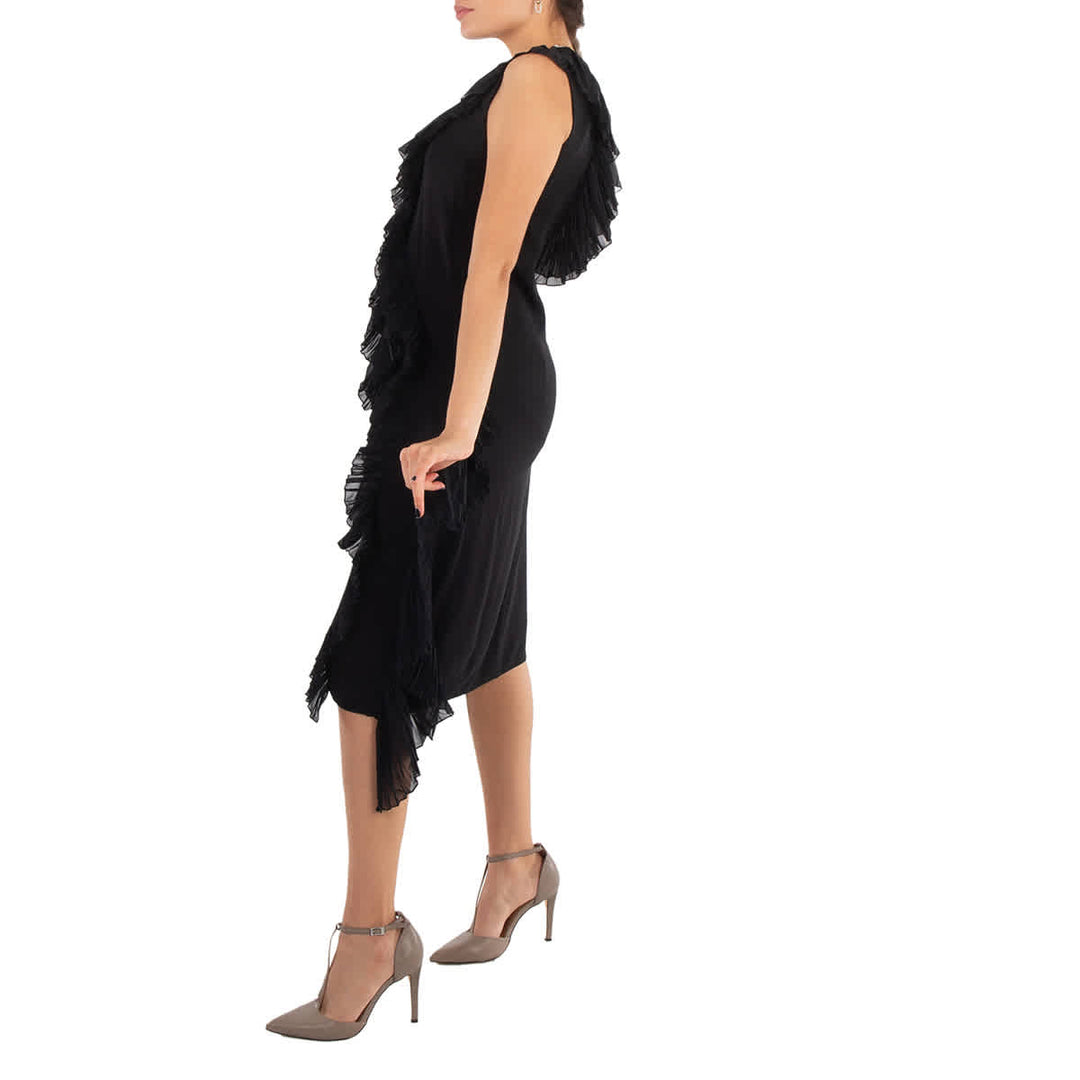 𝐁𝐔𝐑𝐁𝐄𝐑𝐑𝐘 ☑️                 vestido de seda con volantes y viento