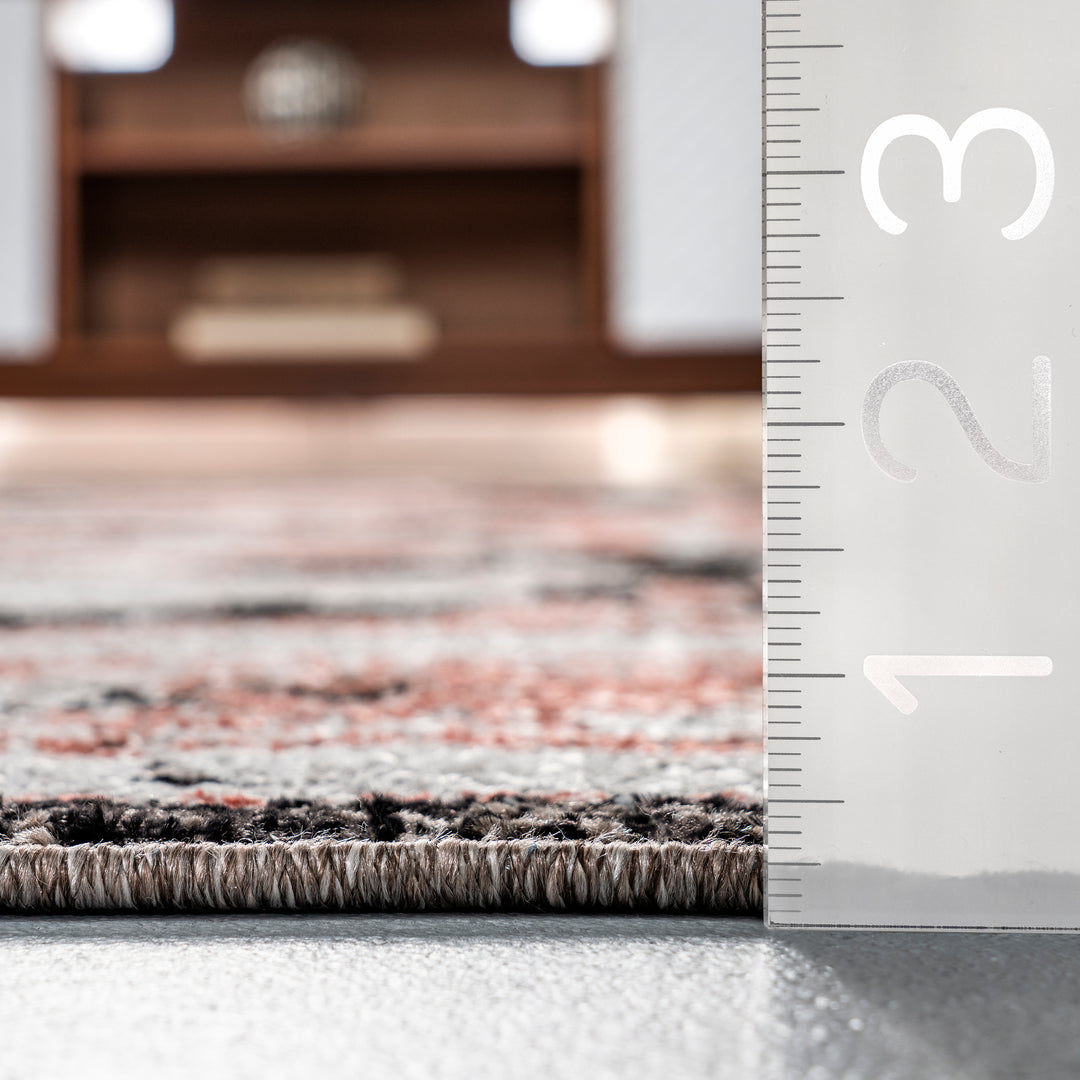 𝐍𝐔𝐋𝐎𝐎𝐌           Alfombra Deanna de mezcla de algodón con medallón tradicional desgastado            NU029