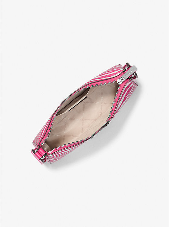 𝐌𝐈𝐂𝐇𝐀𝐄𝐋 𝐊𝐎𝐑𝐒                          Bolso bandolera mediano Jet Set de piel con estampado animal y logotipo, con estuche                          MK0015