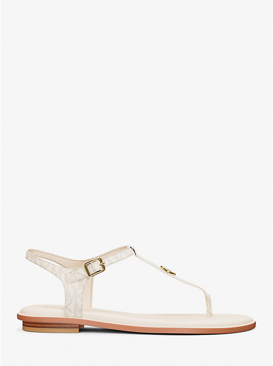 𝐌𝐈𝐂𝐇𝐀𝐄𝐋 𝐊𝐎𝐑𝐒                    Sandalia con tira en T y logotipo de Mallory Signature                         MK0032