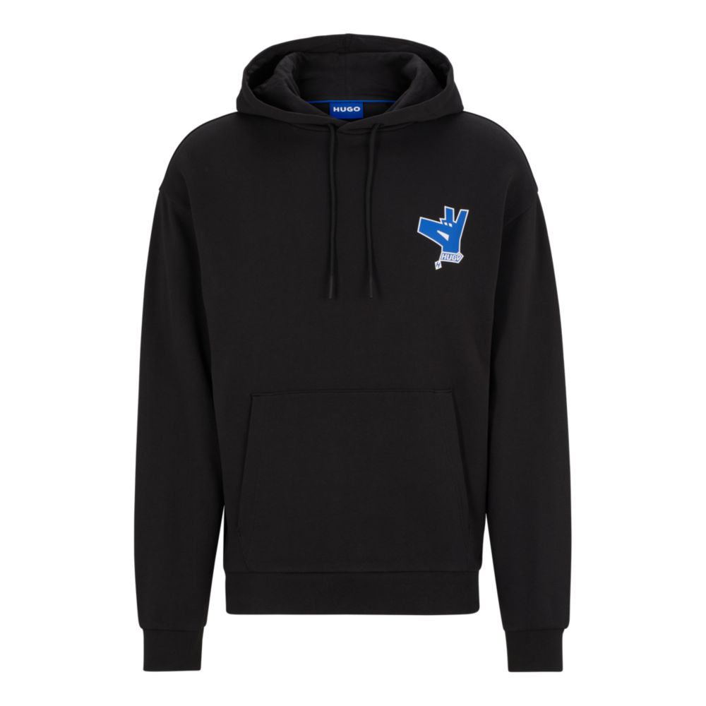 𝐇𝐔𝐆𝐎                                      Sudadera con capucha de algodón y rizo con el logotipo de la nueva temporada
MSM56