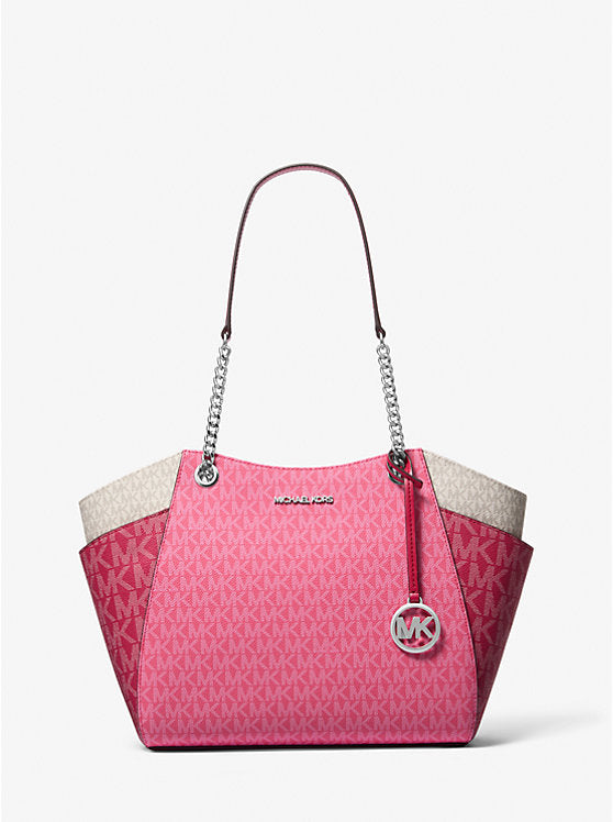 𝐌𝐈𝐂𝐇𝐀𝐄𝐋 𝐊𝐎𝐑𝐒     Bolso de hombro grande con logo de la firma Jet Set en bloques de color  MK0054