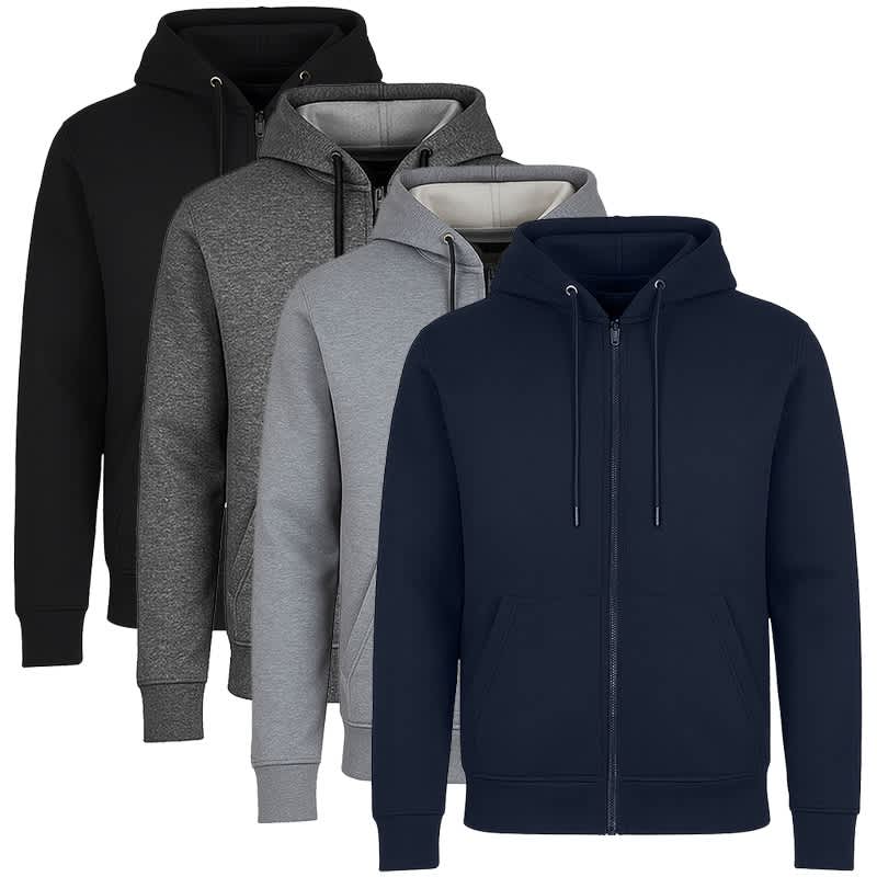𝐁𝐋𝐔𝐄 𝐈𝐂𝐄                                  Sudadera con capucha y cremallera completa con forro polar grueso para hombre
MSM18
