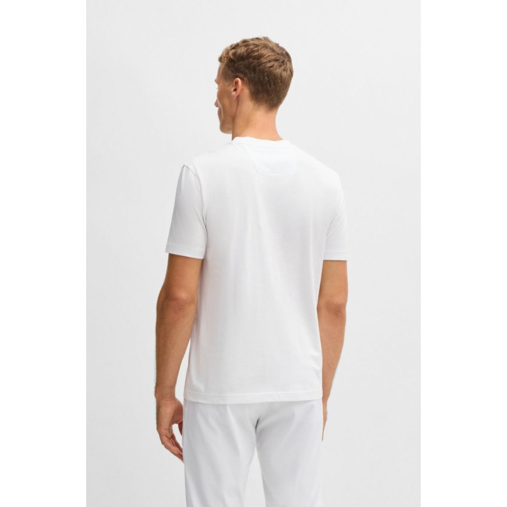 𝐁𝐎𝐒𝐒                                     camiseta de jersey de algodón con logotipo grande                                       MSM73