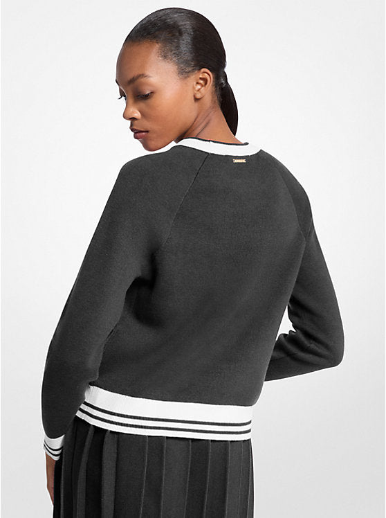 𝐌𝐈𝐂𝐇𝐀𝐄𝐋 𝐊𝐎𝐑𝐒    Suéter de mezcla de algodón con logotipo MK0058