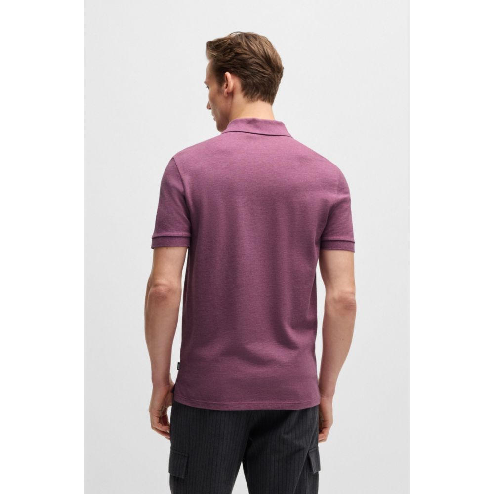 𝐁𝐎𝐒𝐒                                         Polo Pallas de piqué de algodón con detalles de logotipo
MSM69